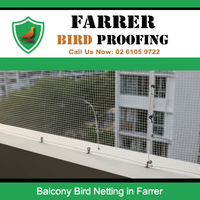 Heavy duty balcony bird netting system for residential units in Farrer suburb
