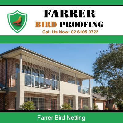 Bird netting installed on multi storey building balconies in Farrer Canberra