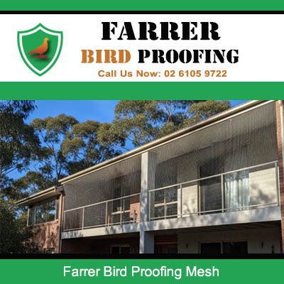 Bird proofing mesh installed on residential balcony railings in Farrer